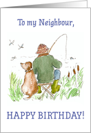 For Neighbour’s Birthday with Man Fishing with Dog card