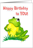 Green Frog Birthday Card