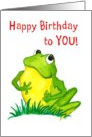 Green Frog Birthday Card