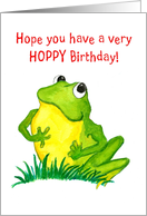 Green Frog Birthday Card