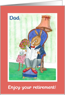 For Father Retirement Cute Rabbit Relaxing card