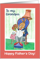 For Grandpa Father’s Day Cute Rabbit Reading Newspaper card