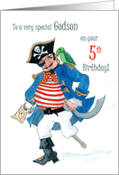 Godson’s 5th Birthday with Pirate and Parrot card