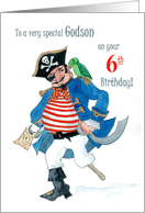 Godson’s 6th Birthday with Pirate and Parrot card