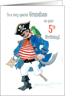 Grandson’s 5th Birthday with Pirate and Parrot card