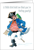 Get Well Wishes with Pirate and Parrot card