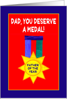 For Dad on Father’s Day with Father of the Year Medal card