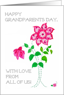 Grandparents Day from All of Us with Pink Flowers card