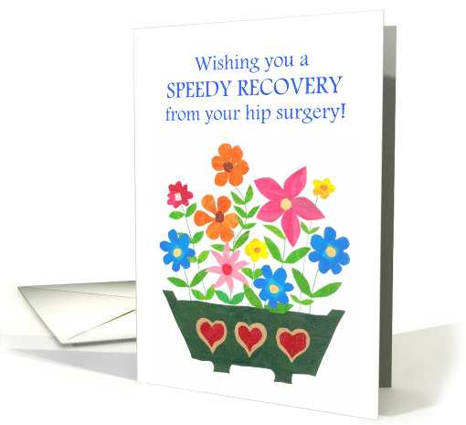 Get Well from Hip Surgery with Flowers in Window Box card (814959)