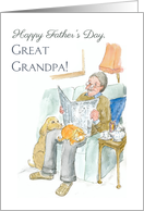 Father’s Day Great Grandpa Relaxing with Newspaper Blank Inside card