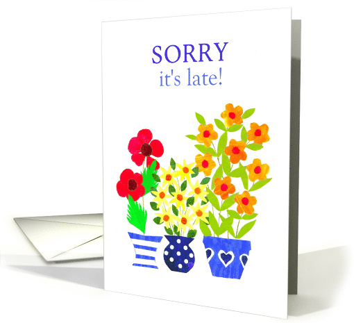 Belated Birthday Greetings with Bright Flowers card (820582)