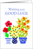 Good Luck Wishes with Bright Flowers Blank Inside card