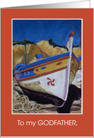 For Godfather Birthday Greetings with Algarve Fishing Boat card