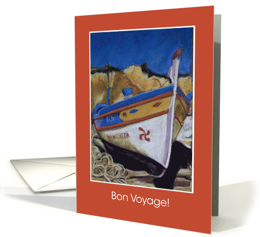 Bon Voyage Greetings with Algarve Fishing Boat card (828254)