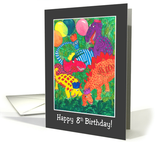 8th Birthday with Brightly Coloured Monsters card (830330)