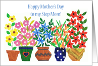 For Stepmom Mothers Day Greeting with Colourful Flowers card