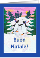 Skating Penguins Christmas Card - Italian Greeting card