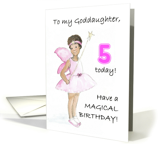 Goddaughter's 5th Birthday with Black Fairy in Pink Dress... (852666)