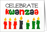 Kwanzaa Celebration with Red Black and Green Candles card