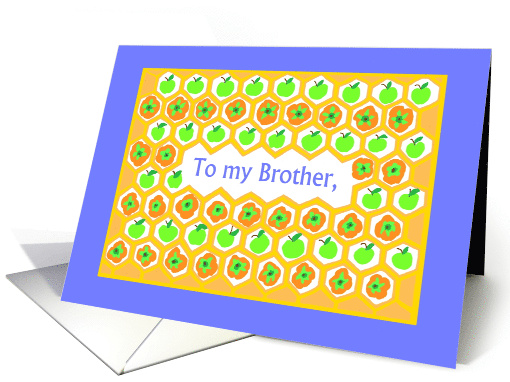 Brother's Rosh Hashanah Greetings Honeycomb Apples Persimmon card