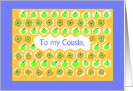 Cousin’s Rosh Hashanah Greetings Honeycomb Apples Persimmon card