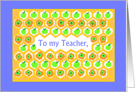 For Teacher Rosh Hashanah Greetings Honeycomb Apples Persimmon card