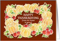 Thanksgiving From our Home to Yours with Pumpkins and Apples card