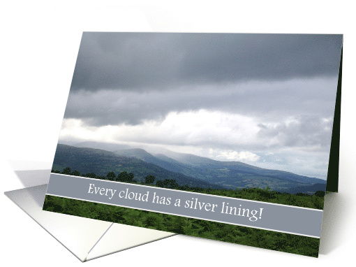 Encouragement with Silver Lining to Clouds Over Mountains card