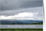 Encouragement with Silver Lining to Clouds Over Mountains card