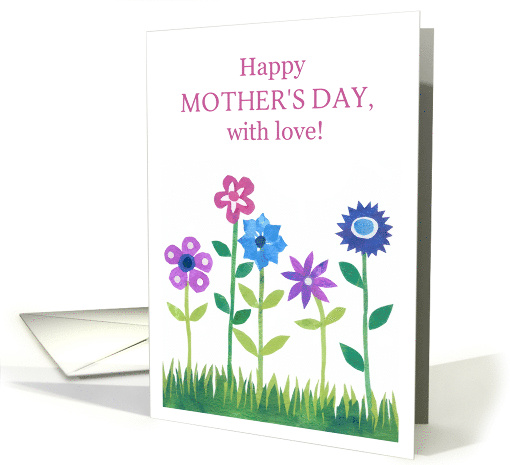 Mother's Day Greeting with Pink and Blue Flowers card (860683)