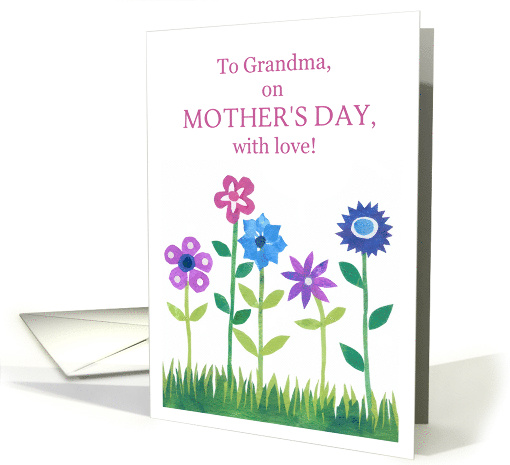 Grandma's Mother's Day Greeting with Pink and Blue Flowers card