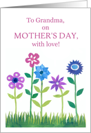 Grandma’s Mother’s Day Greeting with Pink and Blue Flowers card