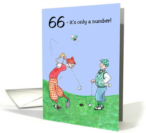 66th Birthday Card for a Golfer card (861763)