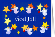 Christmas Angels and Stars Swedish or Norwegian Greeting card