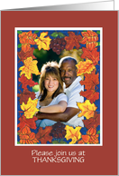 Thanksgiving Invitation Photo Card, Autumn Leaves card