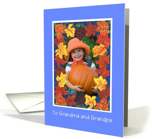 Thanksgiving Photo Card for Grandparents, Autumn Leaves card (865928)