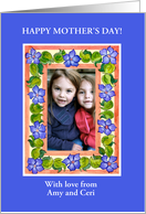 Mother’s Day Photo Upload with Periwinkle Border card