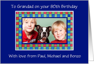 80th Birthday Photo Card for a Grandfather card