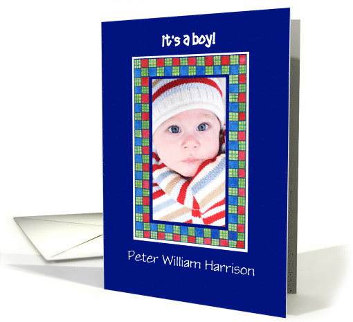 New Baby Boy Announcement Photo card (867170)