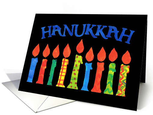 Hanukkah Greetings with Brightly Coloured Candles card (869217)