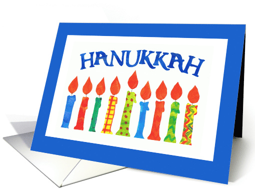 Hanukkah Greetings with Brightly Coloured Candles card (869220)
