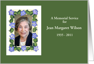 Memorial Service or Funeral Invitation Photo Card
