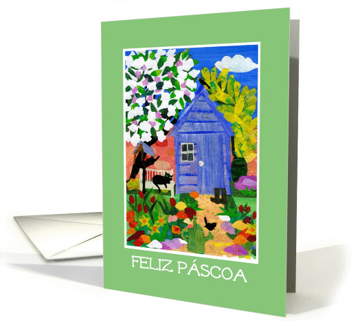 Portuguese Easter Card - Spring Garden card (875716)