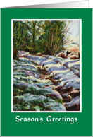 Christmas ’Season’s Greetings’ Card with Snowy Landscape card