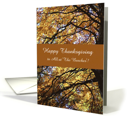 Custom Front Thanksgiving for Anyone with Trees in Autumn card