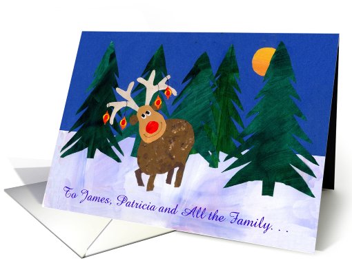 Custom-front Christmas Card for a Anyone, Funny Reindeer card (879013)