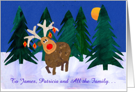Custom-front Christmas Card for a Anyone, Funny Reindeer card