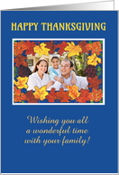 Thanksgiving Custom Photo with Fall Foliage Blank Inside card