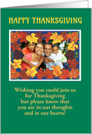 Thanksgiving Custom Photo with Fall Foliage Blank Inside card