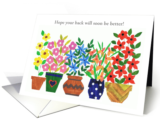 Custom Front Get Well with Bright Flower Pots card (879883)
